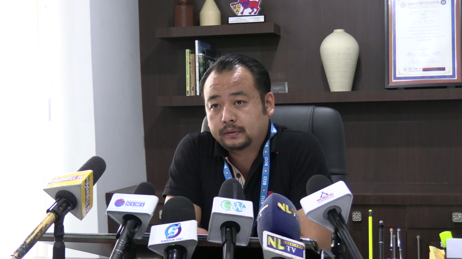 Hyunilo Anilo Khing, Secretary of NCA during the announcement of the 1st North East Cricket Development Committee (NECDC) Friendship Senior Men’s tournament scheduled to be held from March 29 to April 3 in Nagaland. (Morung Photo)